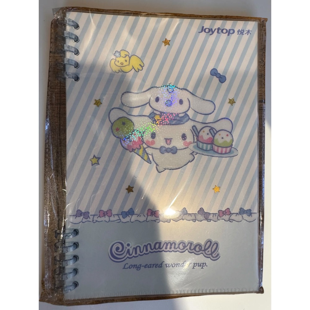 Sanrio Cinnamoroll Joytop Spiral Notebook Blue White Stripe Holographic 6x8.5